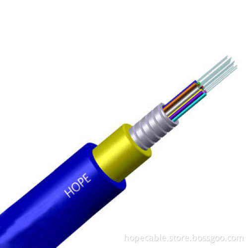 4-24 Cores Single/Multiple Mode G.652D/G.655/50/125/62.5 Simplex Round Bunch Armoured Optic Cable